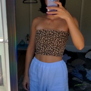 Cheetah tube top xs